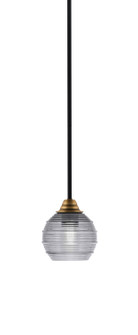 Paramount One Light Mini Pendant in Matte Black & Brass (200|3401-MBBR-5112)