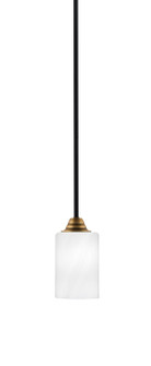 Paramount One Light Mini Pendant in Matte Black & Brass (200|3401-MBBR-3001)