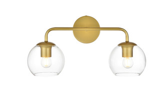Genesis Two Light Bath Sconce in Brass and Clear (173|LD7321W19BRA)