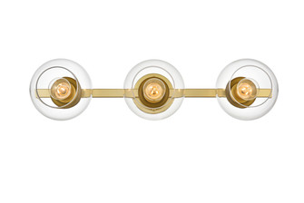 Rogelio Three Light Bath Sconce in Brass and Clear (173|LD7320W27BRA)