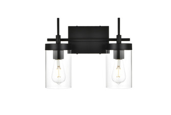 Benny Two Light Bath Sconce in Black and Clear (173|LD7319W14BLK)