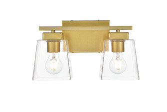 Merrick Two Light Bath Sconce in Brass and Clear (173|LD7312W14BRA)
