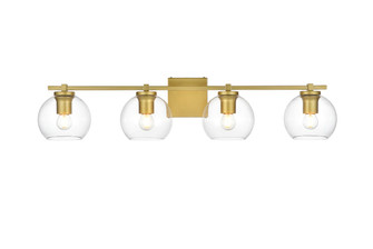 Juelz Four Light Bath Sconce in Brass and Clear (173|LD7311W34BRA)