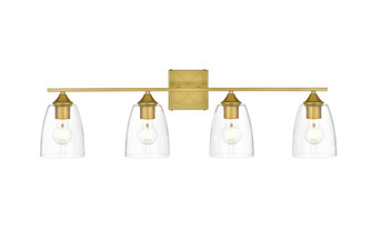 Harris Four Light Bath Sconce in Brass and Clear (173|LD7309W34BRA)