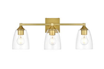 Gianni Three Light Bath Sconce in Brass and Clear (173|LD7307W24BRA)