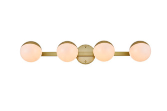 Majesty Four Light Bath Sconce in Brass and frosted white (173|LD7305W29BRA)