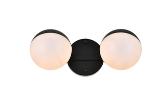 Majesty Two Light Bath Sconce in Black and frosted white (173|LD7305W13BLK)