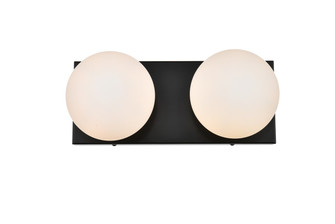 Jaylin Two Light Bath Sconce in Black and frosted white (173|LD7303W14BLK)