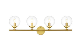 Ingrid Four Light Bath Sconce in Brass and Clear (173|LD7302W33BRA)