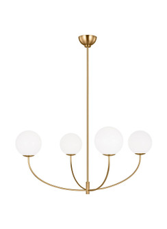 Galassia Four Light Chandelier in Burnished Brass (454|AEC1124BBS)