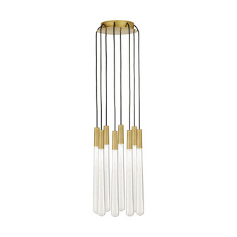 Pylon LED Chandelier in Natural Brass (182|700TRSPPYLC8RNB-LED930)