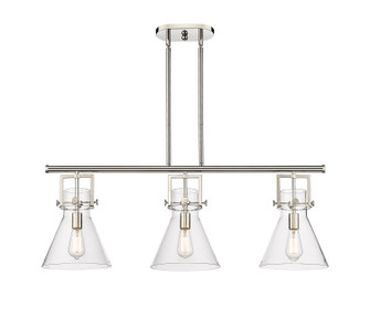 Downtown Urban Three Light Island Pendant in Polished Nickel (405|411-3I-PN-G411-10CL)