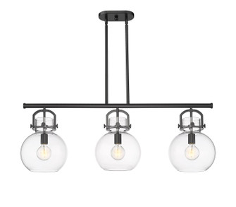 Downtown Urban Three Light Island Pendant in Matte Black (405|410-3I-BK-G410-10CL)