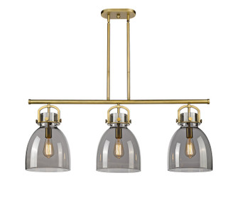 Downtown Urban Three Light Island Pendant in Brushed Brass (405|410-3I-BB-G412-10SM)