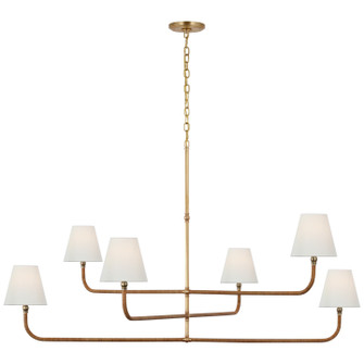 Basden LED Chandelier in Antique-Burnished Brass and Natural Rattan (268|CHC 5084AB/NRT-L)