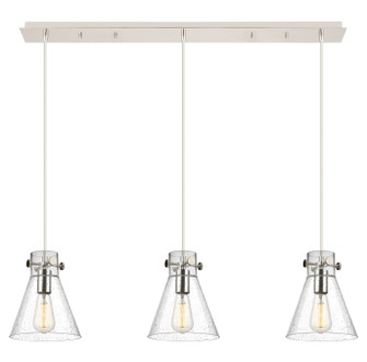 Downtown Urban Three Light Linear Pendant in Polished Nickel (405|123-410-1PS-PN-G411-8SDY)