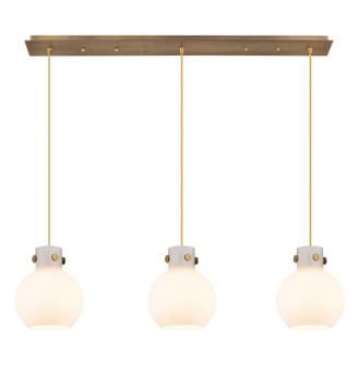 Newton Two Light Linear Pendant in Brushed Brass (405|123-410-1PS-BB-G410-8WH)