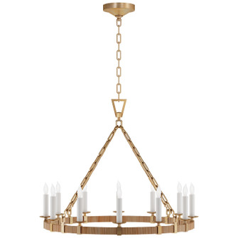 Darlana Wrapped LED Chandelier in Polished Nickel and Natural Rattan (268|CHC 5872PN/NRT)