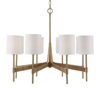 Lautoka Eight Light Chandelier in Warm Brass With Rattan Wrap (52|21372)