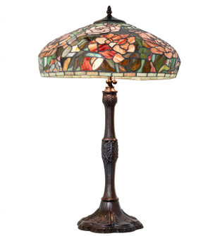Tiffany Peony Three Light Table Lamp in Mahogany Bronze (57|265071)