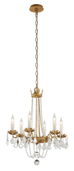 Viola Six Light Chandelier in Vintage Gold Leaf (67|F5365-VGL)