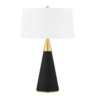 Jen One Light Table Lamp in Aged Brass/Black Linen (428|HL819201-AGB/BKL)