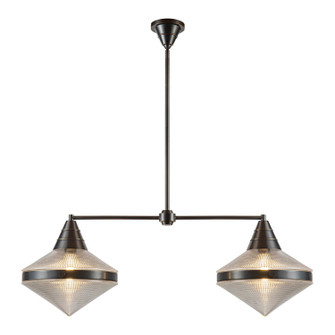 Willard Two Light Linear Pendant in Urban Bronze/Clear Prismatic Glass (452|LP348241UBPG)