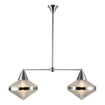 Willard Two Light Linear Pendant in Polished Nickel/Clear Prismatic Glass (452|LP348241PNPG)