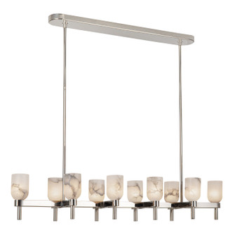 Lucian Ten Light Linear Pendant in Polished Nickel/Alabaster (452|LP338052PNAR)