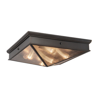 Cairo Four Light Flush Mount in Ribbed Glass/Urban Bronze (452|FM332919UBCR)