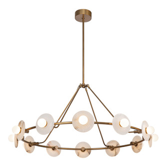 Dahlia LED Chandelier in Vintage Brass/Alabaster (452|CH346046VBAR)