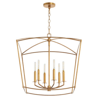 Mantle Six Light Pendant in Gold Leaf (19|6412-6-74)