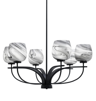 Cavella Six Light Chandelier in Matte Black (200|3906-MB-4819)