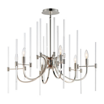 Divine Six Light Chandelier in Polished Nickel (16|38407CLPN)