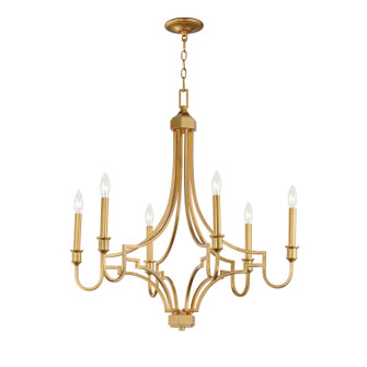 Normandy Six Light Chandelier in Gold Leaf (16|12786GL)