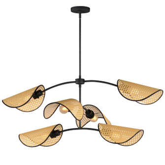 Bonnet Six Light Chandelier in Black (16|12636NABK)