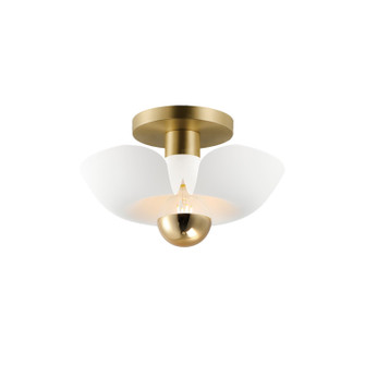 Poppy LED Flush Mount in White/Satin Brass (16|11390WTSBR)