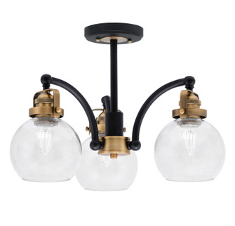 Easton Three Light Semi-Flush Mount in Matte Black & Brass (200|1947-MBBR-4100)