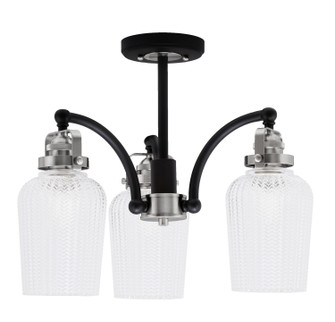 Easton Three Light Semi-Flush Mount in Matte Black & Brushed Nickel (200|1947-MBBN-4250)