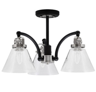 Easton Three Light Semi-Flush Mount in Matte Black & Brushed Nickel (200|1947-MBBN-302)