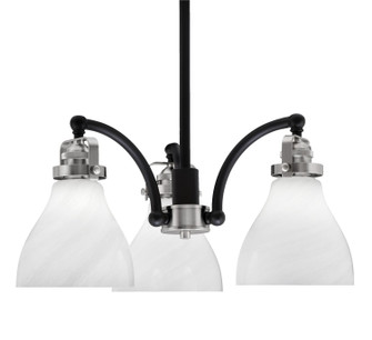 Easton Three Light Chandelier in Matte Black & Brushed Nickel (200|1943-MBBN-4761)