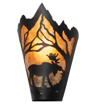 Moose At Dawn One Light Wall Sconce in Black Metal (57|261845)
