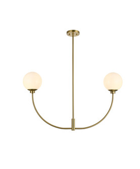 Nyomi Two Light Chandelier in Satin Gold (173|LD816D36SG)