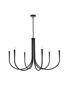 Layne Six Light Chandelier in Black (173|LD722D42BK)