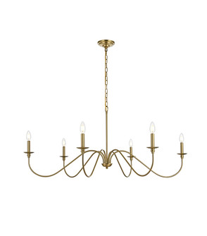 Rohan Six Light Chandelier in Satin Gold (173|LD5056D48SG)