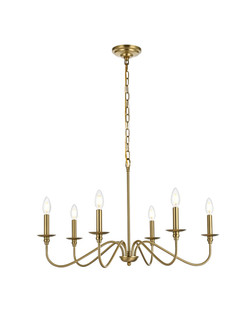 Rohan Six Light Chandelier in Satin Gold (173|LD5056D30SG)