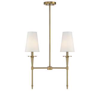 Trundle Two Light Linear Chandelier in Warm Brass (159|V6-L1-5607-2-322)