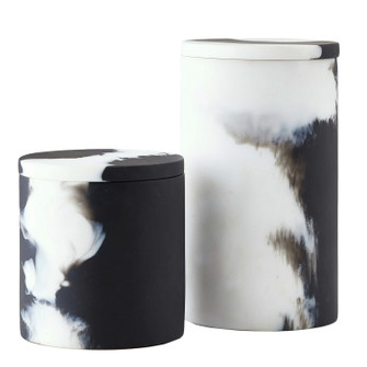 Hollie Containers, Set of 2 in Black & White (314|ARS02)