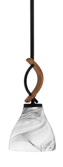 Monterey One Light Mini Pendant in Matte Black & Painted Wood-look Metal (200|2901-MBWG-4769)