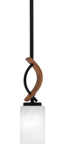 Monterey One Light Mini Pendant in Matte Black & Painted Wood-look Metal (200|2901-MBWG-3001)